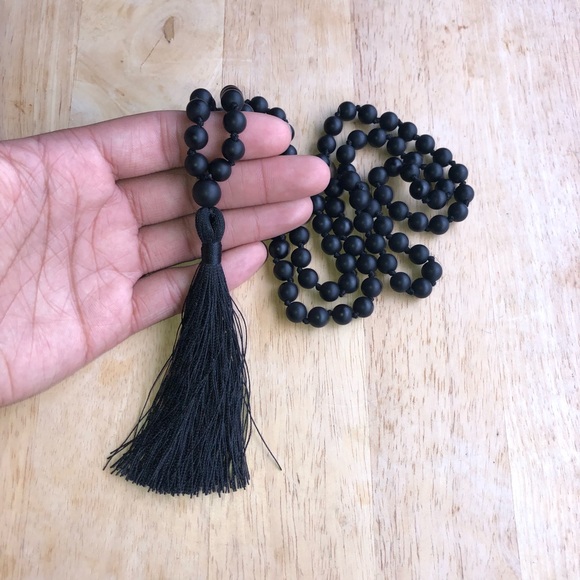 ⭐️NEW⭐️ Matte Black Onyx Mala Necklace 📿 - Picture 3 of 5